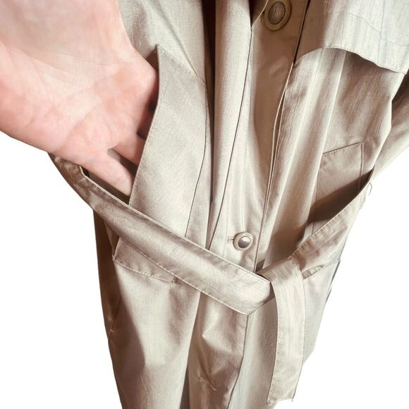 Sherwood | Tan Belted Trench Coat Vintage Classic Lined Size 10 | VGUC - Picture 6 of 14